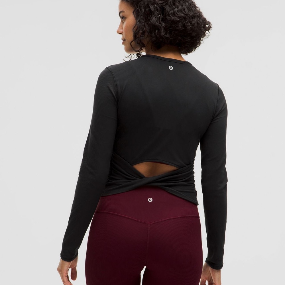 All it takes back twist ribbed long sleeve top